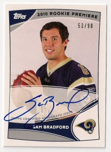 2010 Topps Sam Bradford Rookie Premiere Auto