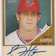 Just on eBay: 2011 Topps Heritage Minor League Bryce Harper Autograph The first 2011 Topps Heritage Minor League Bryce Harper Autograph has landed on eBay and the card looks to be as advertised based on all of the sell sheet photos....
