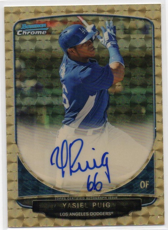 2013 Bowman Chrome Yasiel Puig Superfractor Auto pulled and sold!