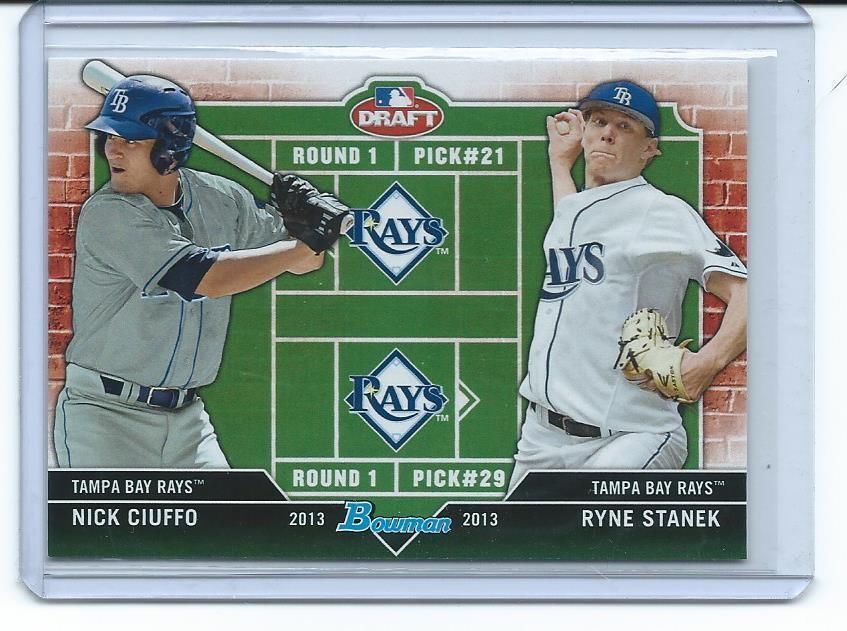 The mystery surrounding the 2013 Bowman Draft Picks & Prospects Dual Draftees Ryne Stanek and Nick Ciuffo card